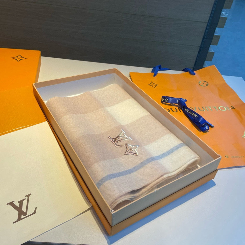 LOUIS VUITTON SCARF 185 CM IN LIGHT PINK CASHMERE 387891