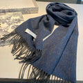 GUCCI SCARF IN CLASSIC BLUE WOOL AND CASHMERE 398233