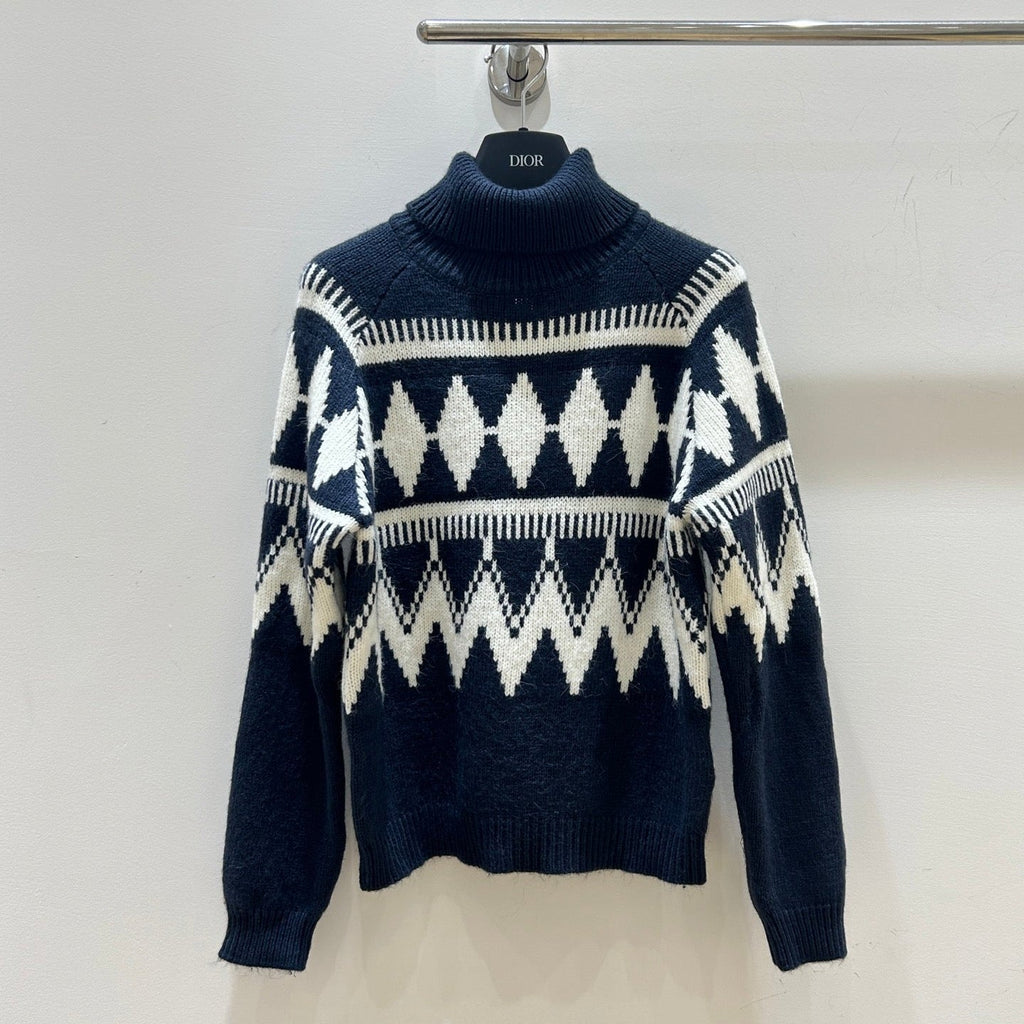 DIOR 25S PATTERNED TURTLENECK SWEATER 718