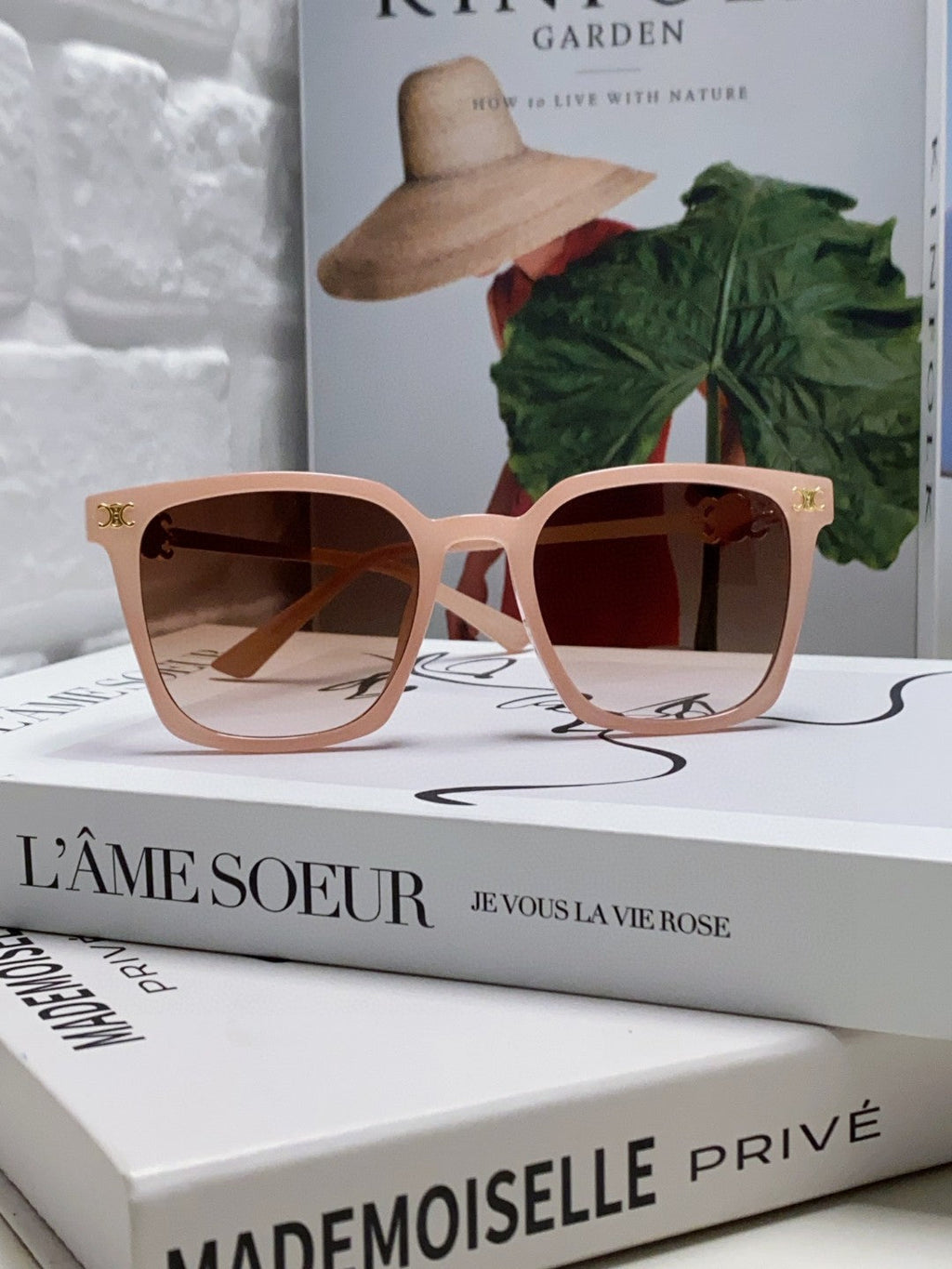 CELINE TRIOMPHE SUNGLASS 497815 IN PINK CLEAR METAL