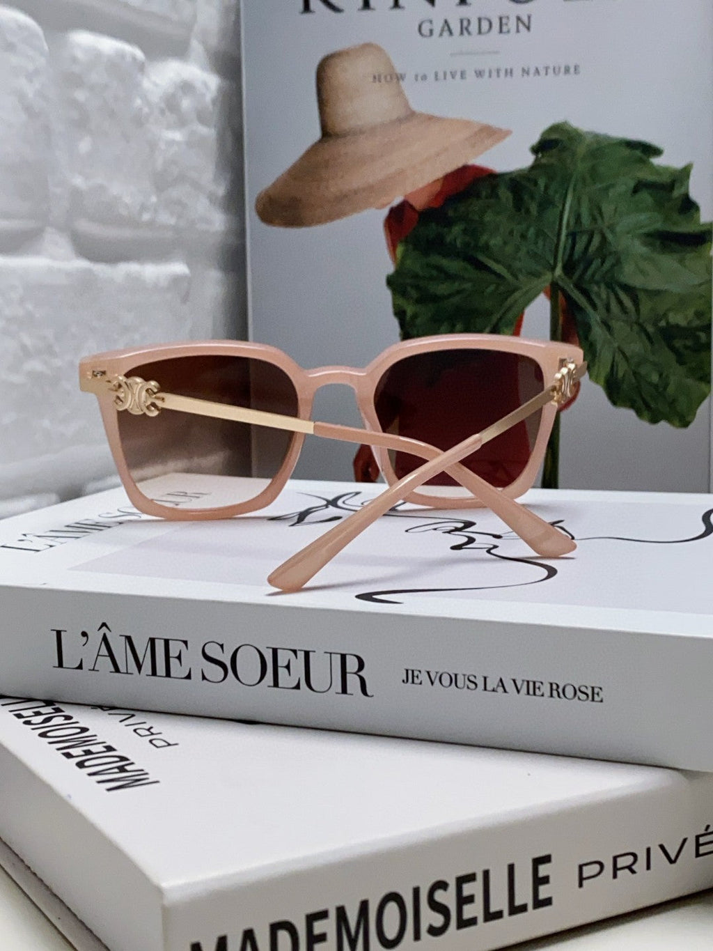 CELINE TRIOMPHE SUNGLASS 497815 IN PINK CLEAR METAL