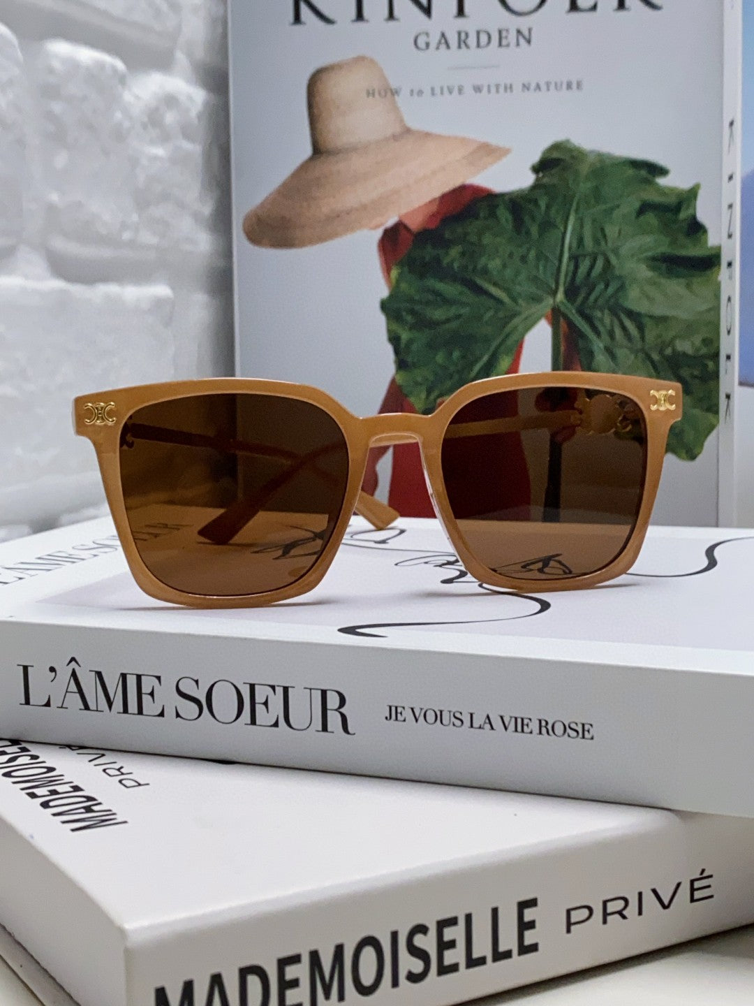 CELINE TRIOMPHE SUNGLASS 497816 IN NUDE METAL