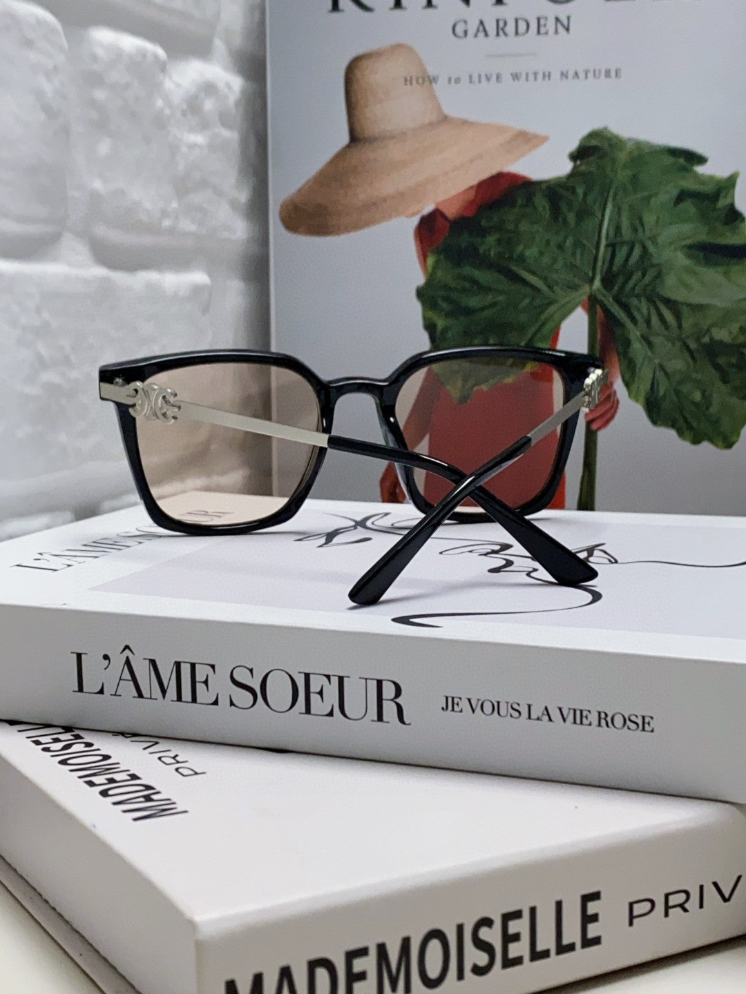 CELINE TRIOMPHE SUNGLASS 497818 IN SILVER METAL LIGHT BROWN LENSES
