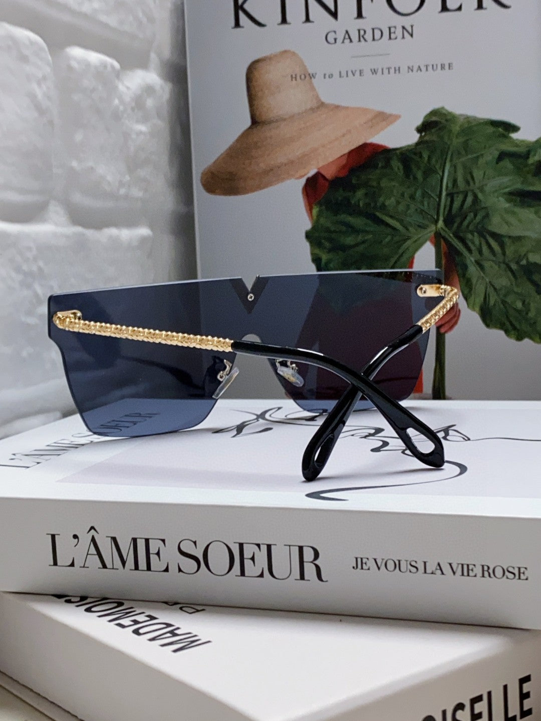 LOUIS VUITTON SQUARE SUNGLASS 581372 IN GOLD METAL GREY LENSES