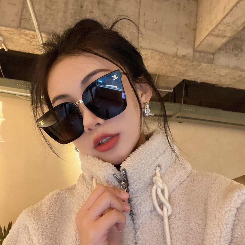 CELINE TRIOMPHE SUNGLASSES 548591 IN BLACK ACETATE