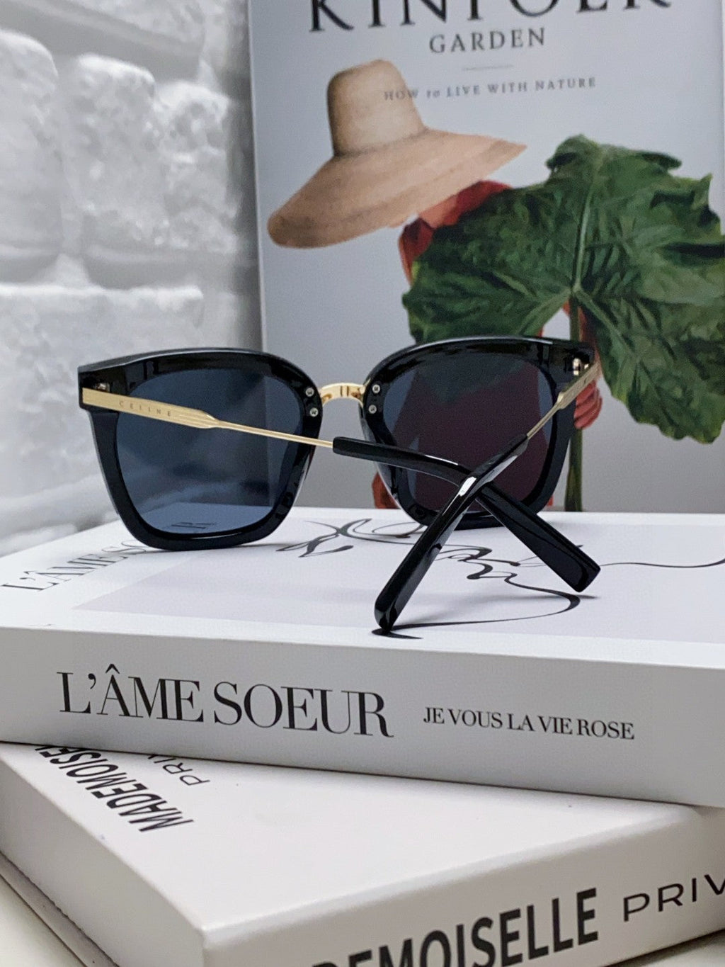CELINE TRIOMPHE SUNGLASSES 548591 IN BLACK ACETATE
