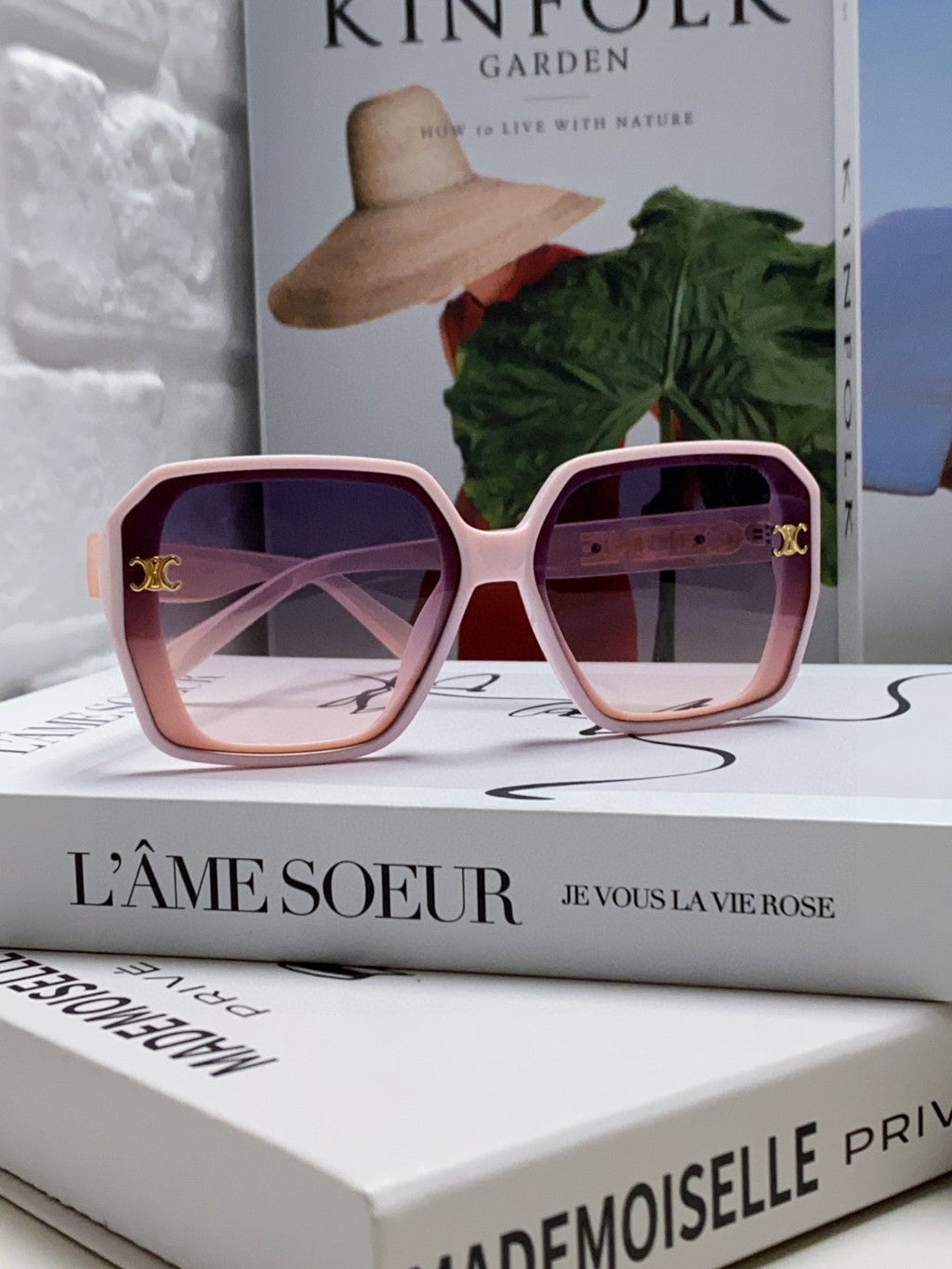 CELINE TRIOMPHE SUNGLASSES 548592 IN PINK ACETATE