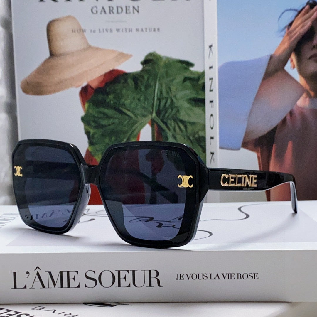 CELINE TRIOMPHE SUNGLASSES 548595 IN BLACK ACETATE