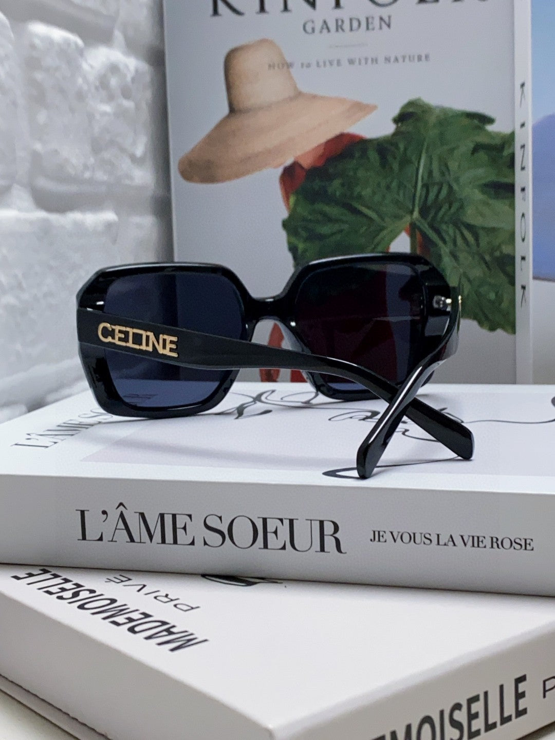 CELINE TRIOMPHE SUNGLASSES 548595 IN BLACK ACETATE
