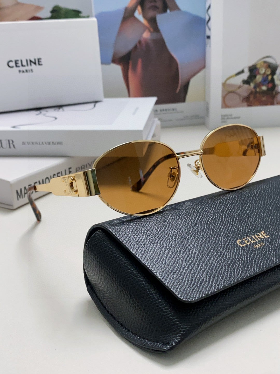 CELINE TRIOMPHE SUNGLASSES 548597 IN METAL
