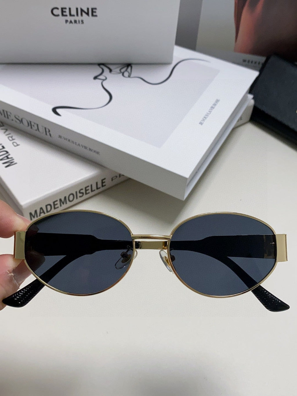 CELINE TRIOMPHE SUNGLASSES 548598 IN METAL
