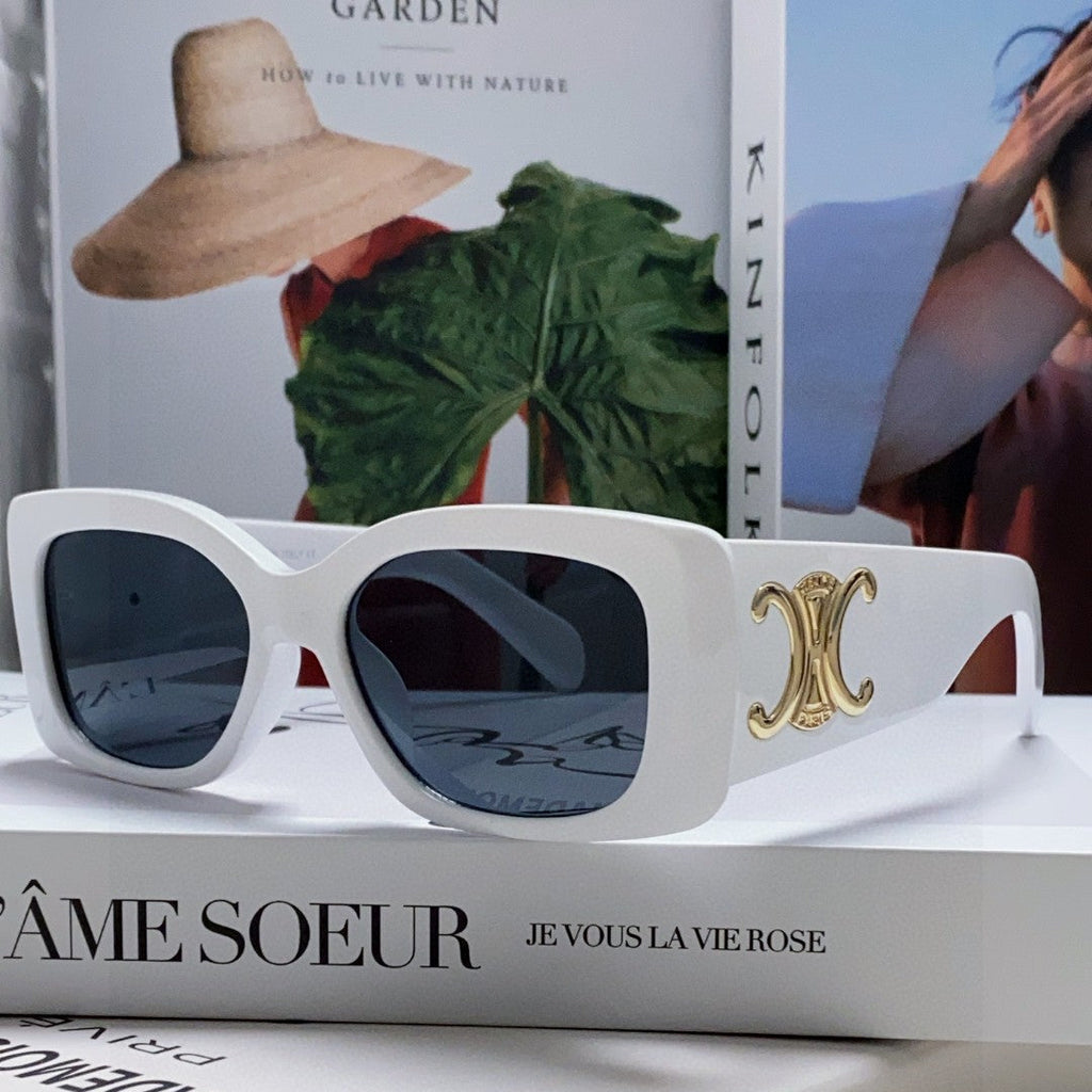 CELINE TRIOMPHE SUNGLASSES 548599 IN WHITE ACETATE