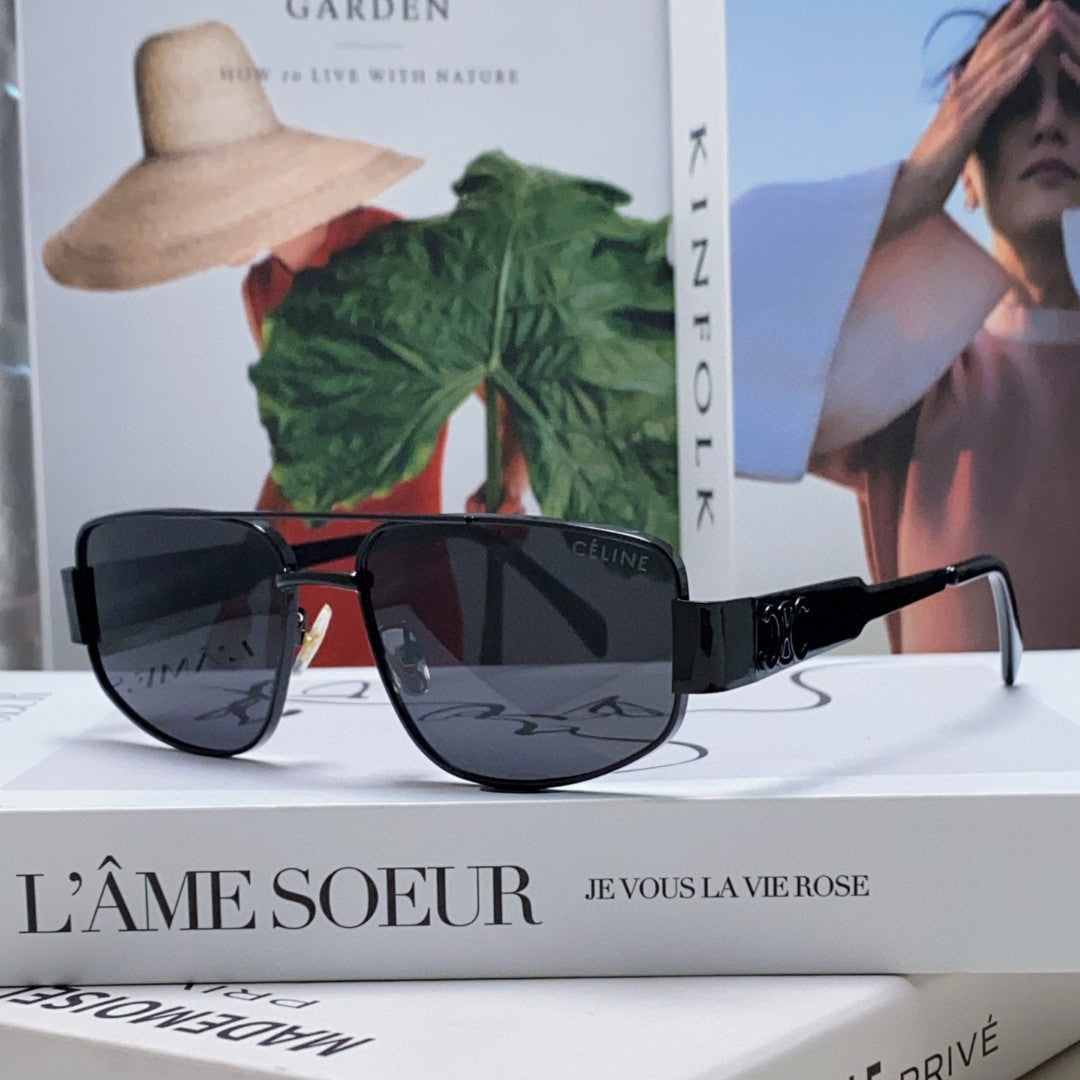 CELINE TRIOMPHE SUNGLASS 512996 IN BLACK METAL