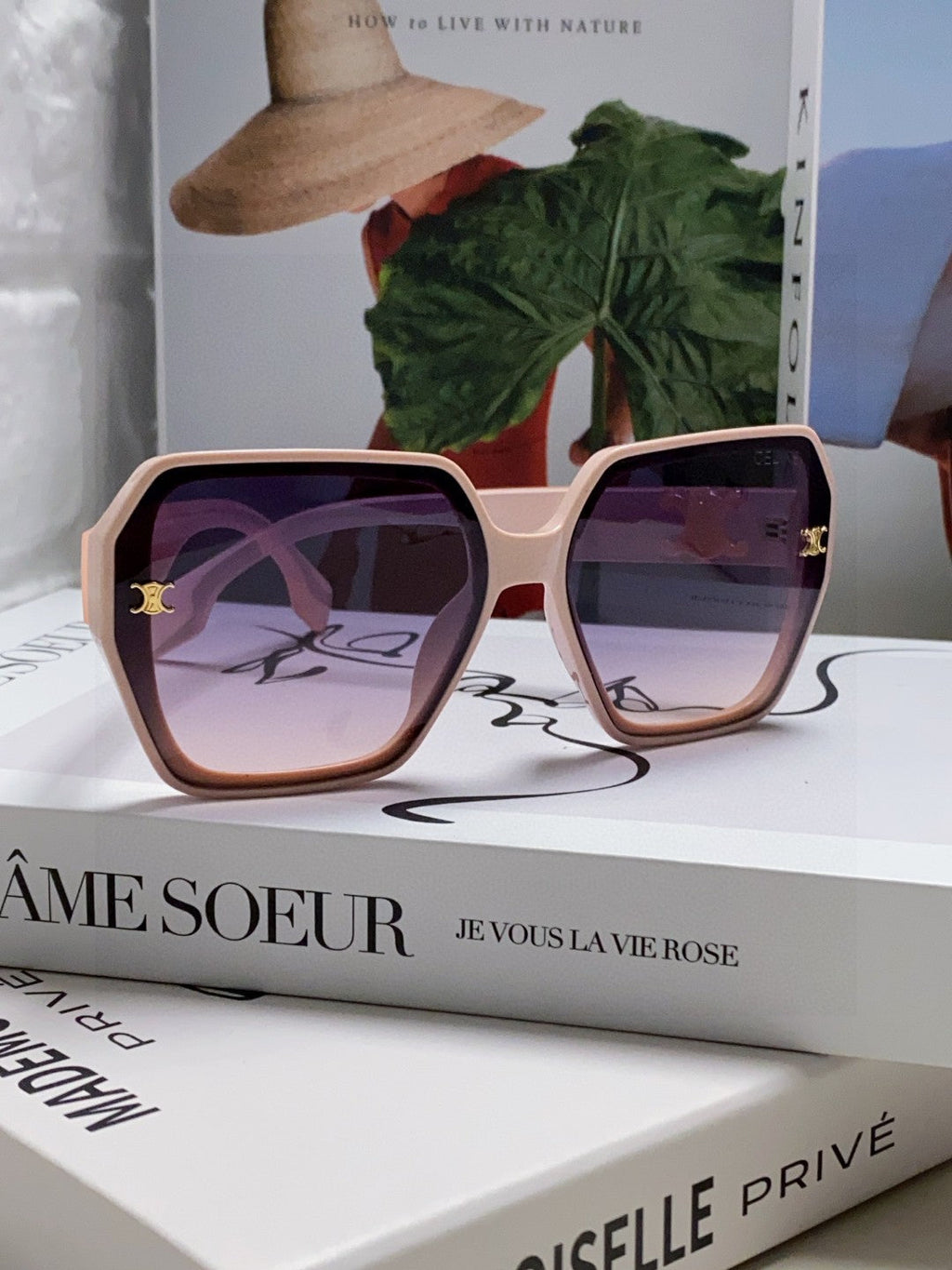 CELINE TRIOMPHE SUNGLASSES 552769 IN PINK ACETATE