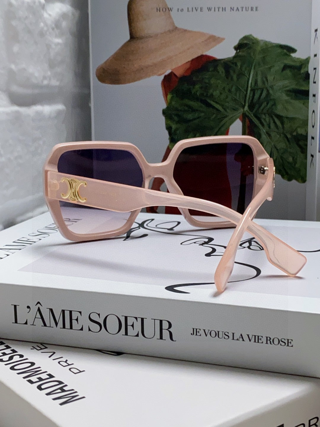 CELINE TRIOMPHE SUNGLASSES 552769 IN PINK ACETATE