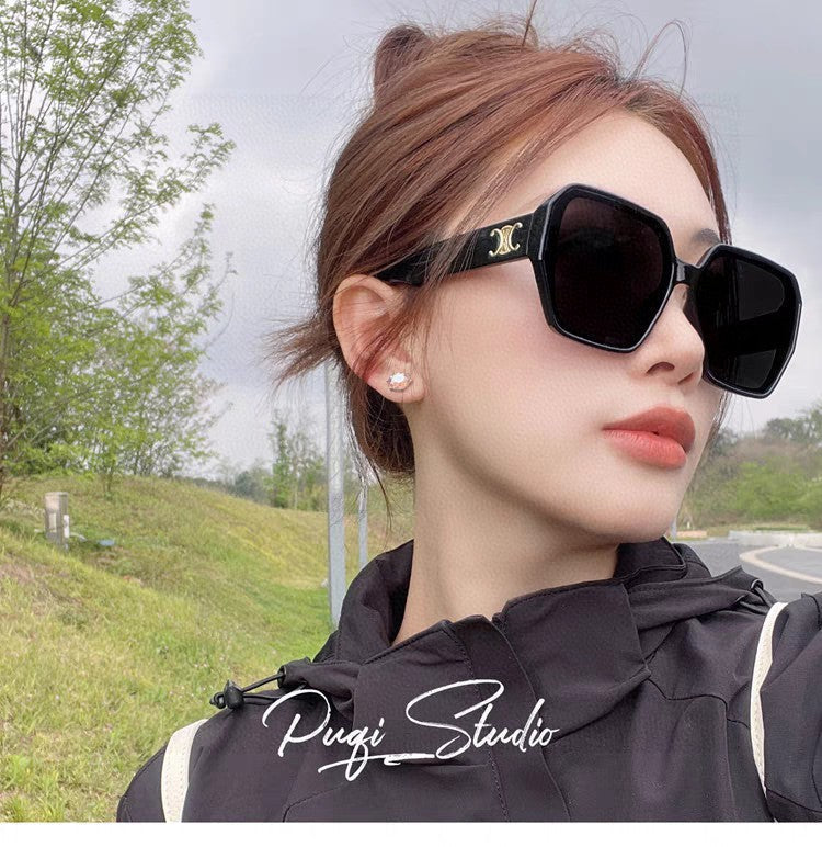 CELINE TRIOMPHE SUNGLASSES 552772 IN BLACK ACETATE