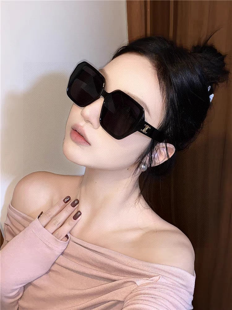 CELINE TRIOMPHE SUNGLASSES 552772 IN BLACK ACETATE