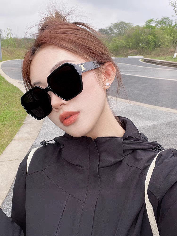 CELINE TRIOMPHE SUNGLASSES 552772 IN BLACK ACETATE