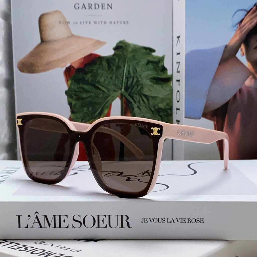 CELINE TRIOMPHE SUNGLASSES 552774 IN BABY PINK ACETATE TEXT LOGO
