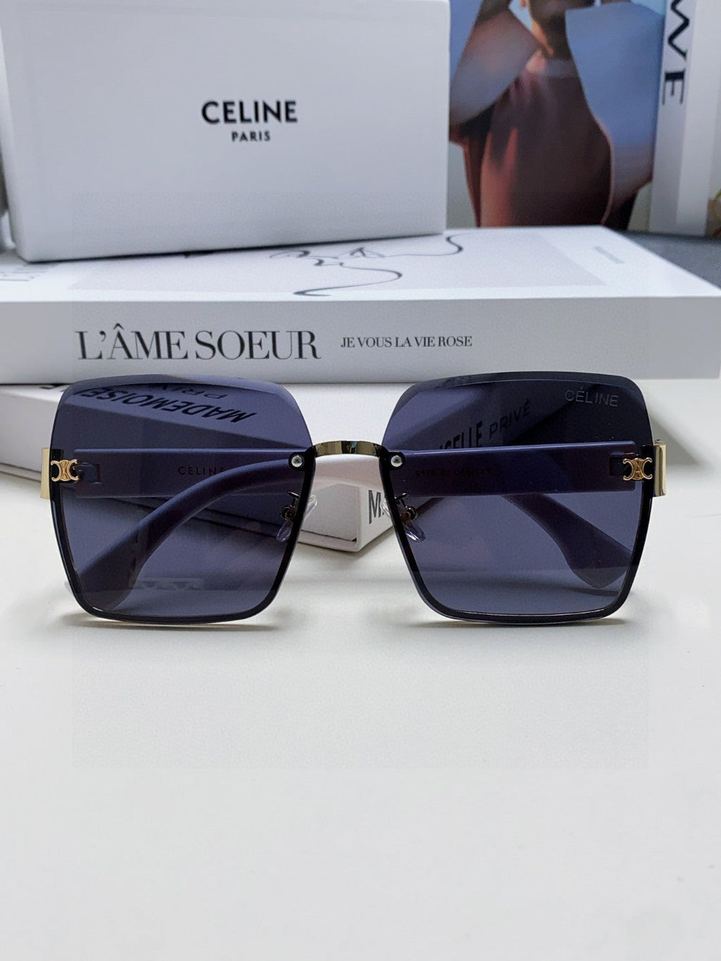 CELINE TRIOMPHE SQUARE SUNGLASSES 552780 IN ACETATE