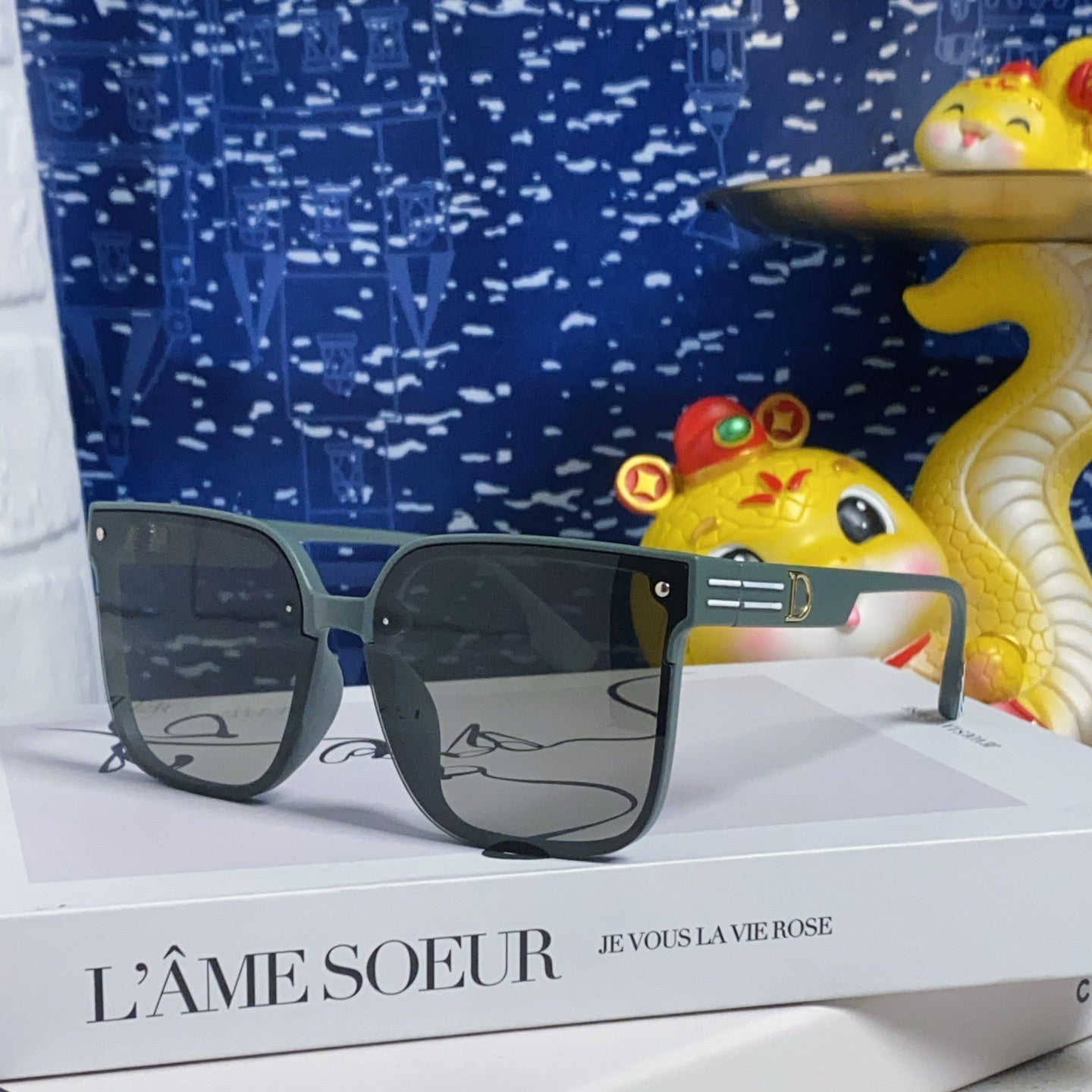 DIOR MONTAIGNE SUNGLASS 560860 IN TAN GREEN ACETATE