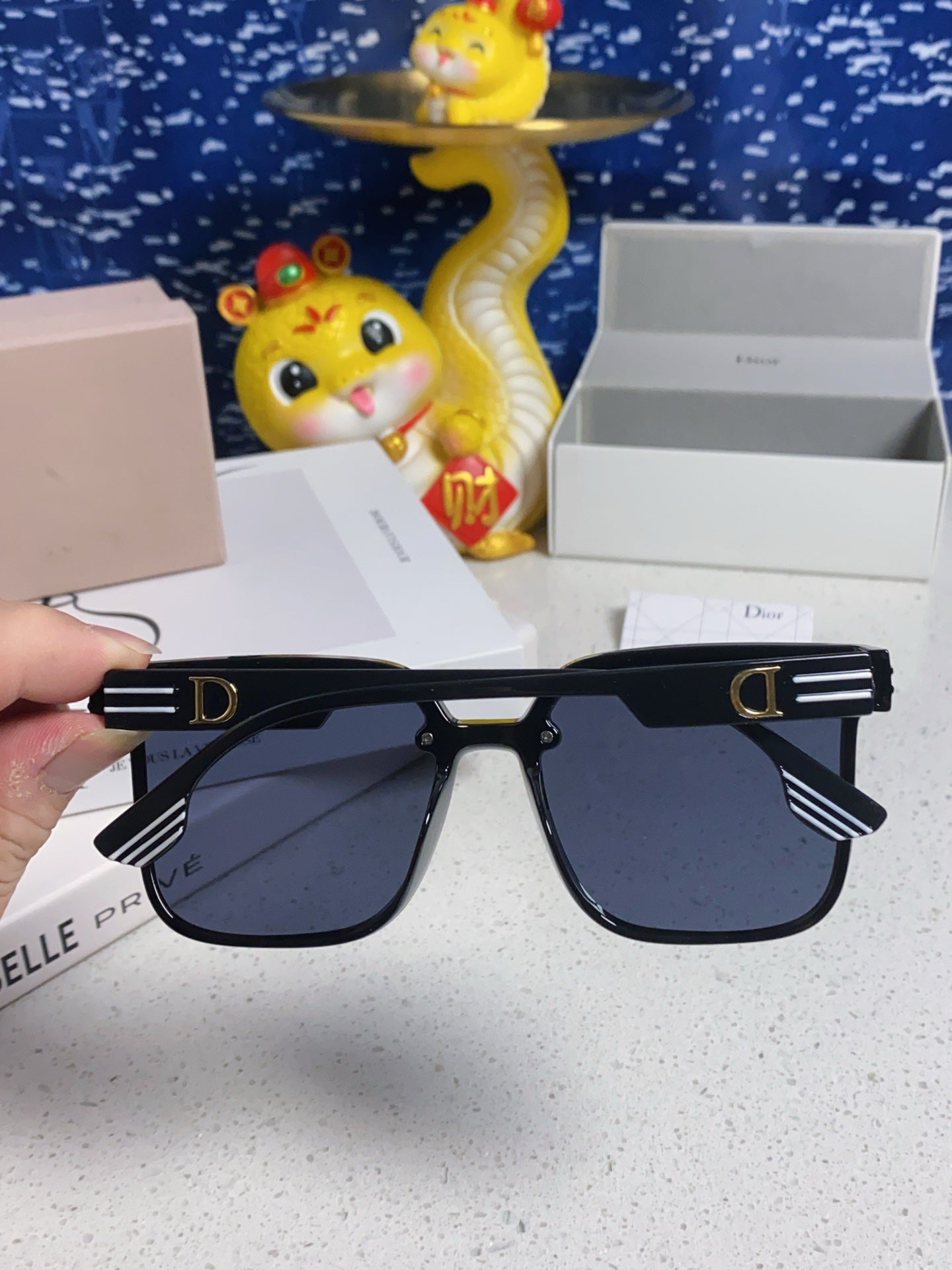 DIOR MONTAIGNE SUNGLASS 560862 IN BLACK ACETATE