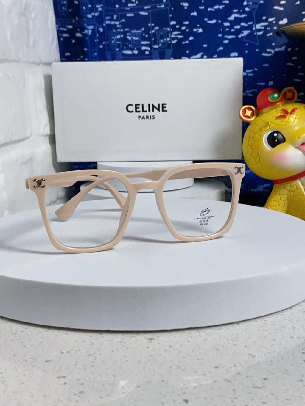 CELINE TRIOMPHE SUNGLASSES 563252 IN NUDE ACETATE