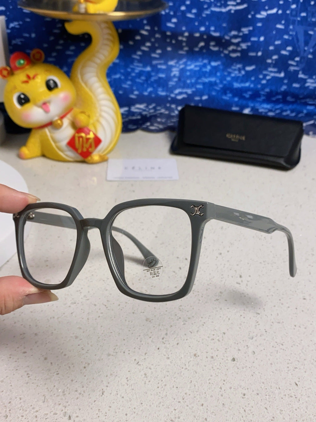 CELINE TRIOMPHE SUNGLASSES 563253 IN GREY ACETATE