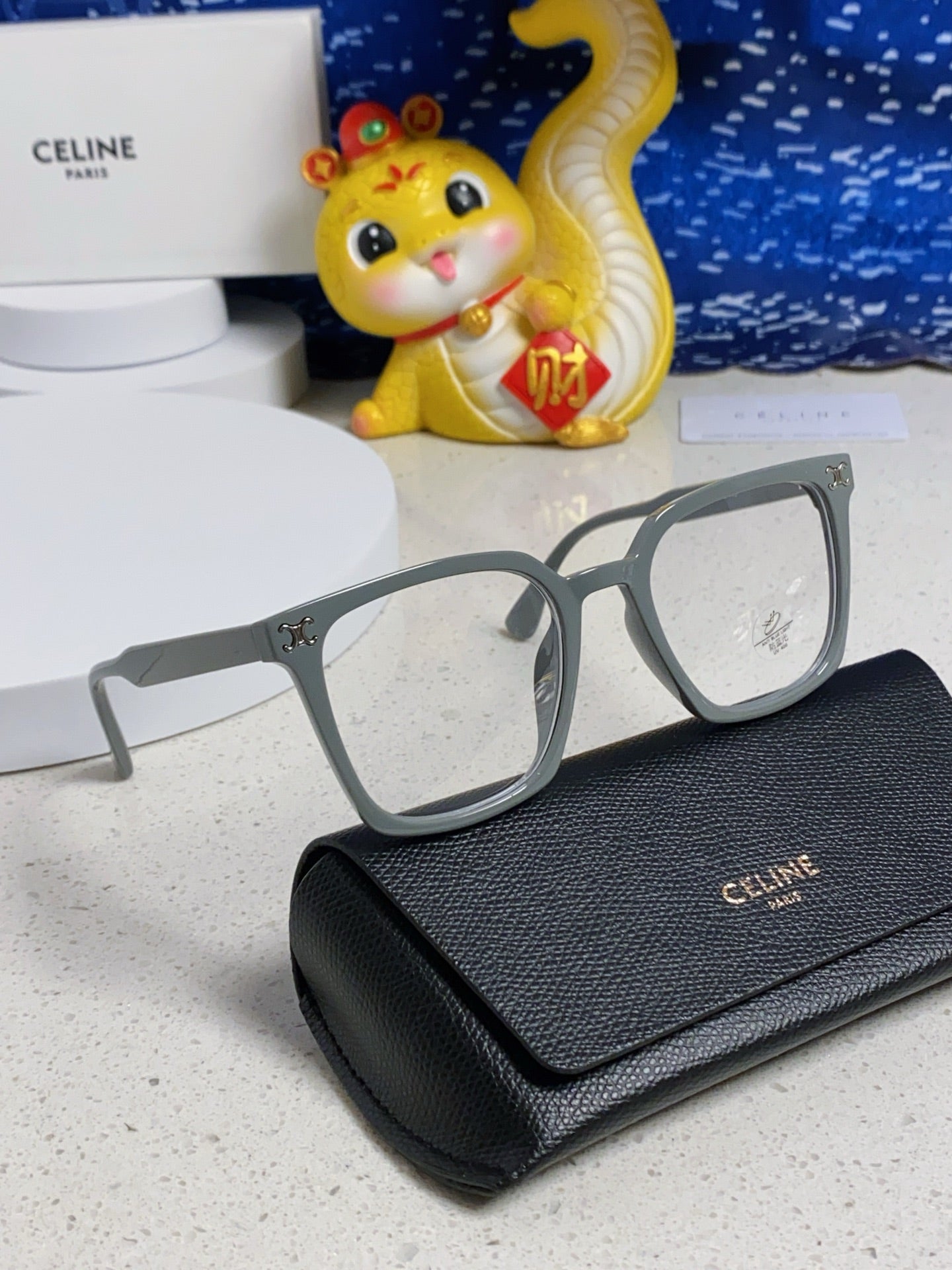CELINE TRIOMPHE SUNGLASSES 563253 IN GREY ACETATE