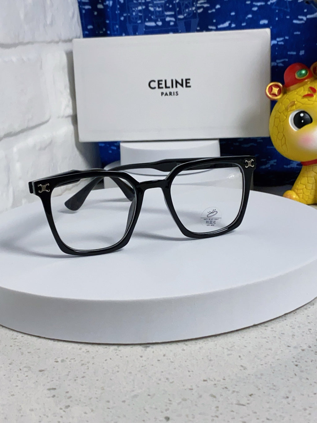 CELINE TRIOMPHE SUNGLASSES 563256 IN BLACK ACETATE