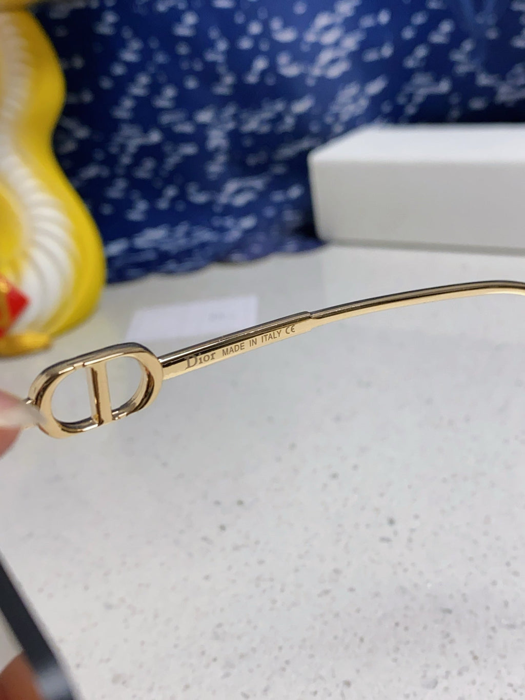 DIOR MONTAIGNE SUNGLASS 563193 IN GOLD METAL BROWN LENSES