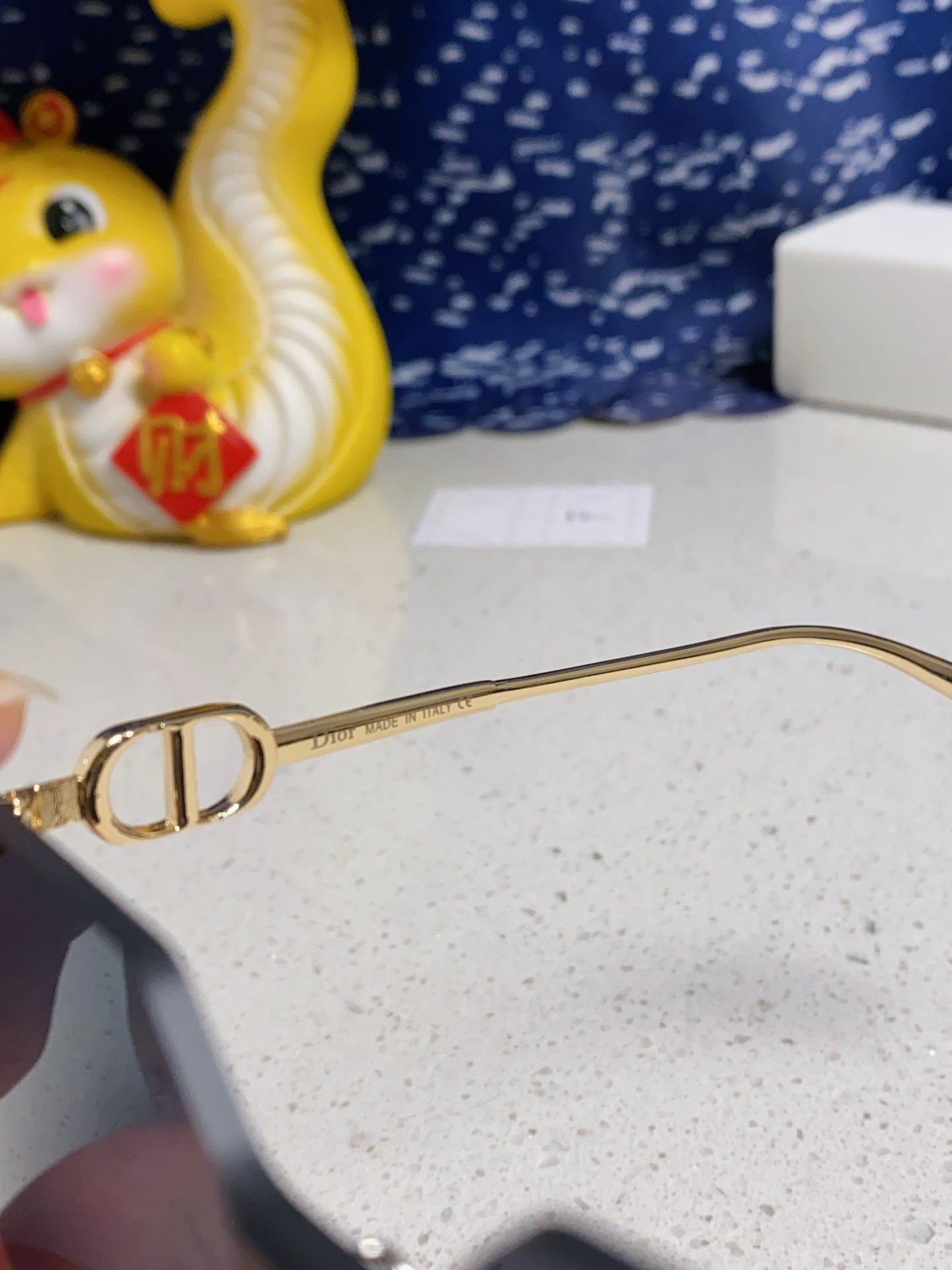 DIOR MONTAIGNE SUNGLASS 563194 IN GOLD METAL GREY LENSES