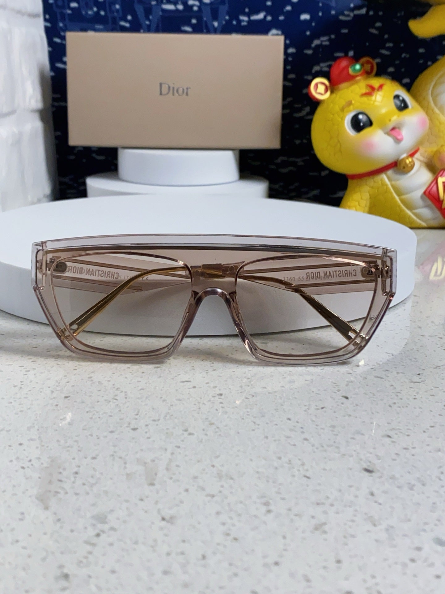 DIOR MONTAIGNE SUNGLASS CLUB M7U IN BROWN CLEAR ACETATE
