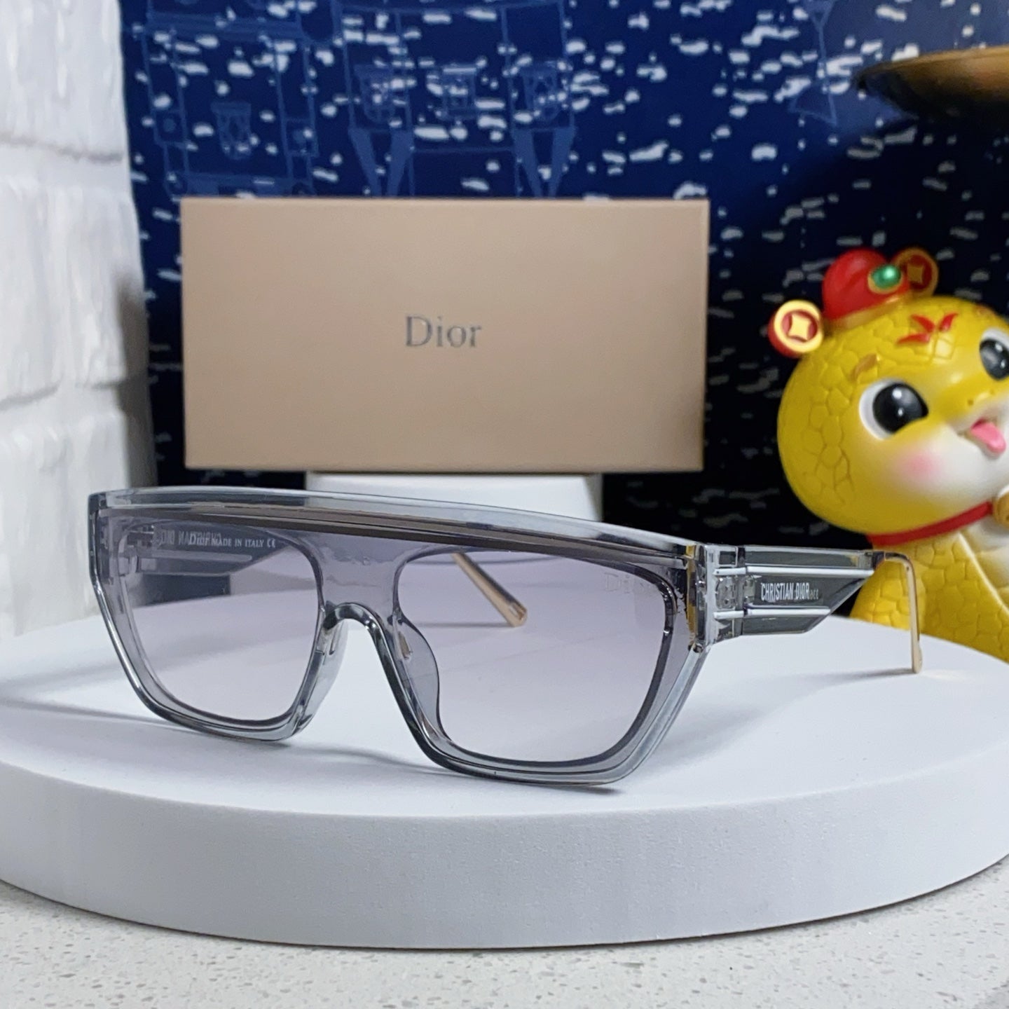 DIOR MONTAIGNE SUNGLASS CLUB M7U IN GREY CLEAR ACETATE