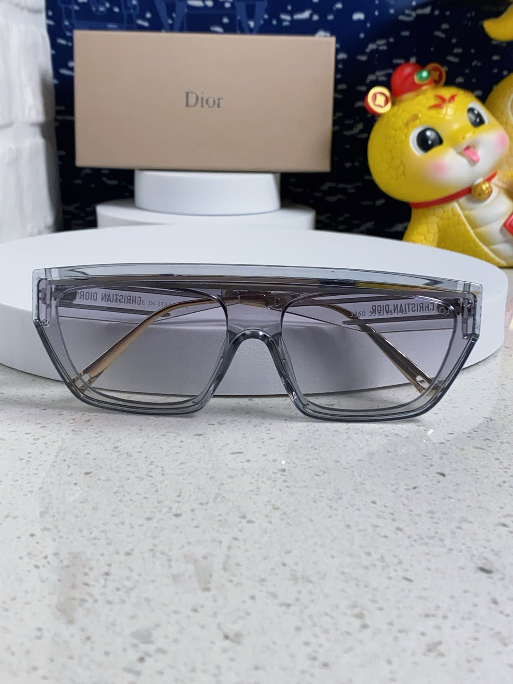 DIOR MONTAIGNE SUNGLASS CLUB M7U IN GREY CLEAR ACETATE
