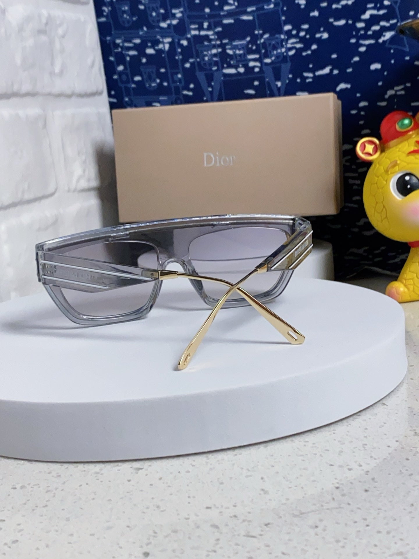 DIOR MONTAIGNE SUNGLASS CLUB M7U IN GREY CLEAR ACETATE