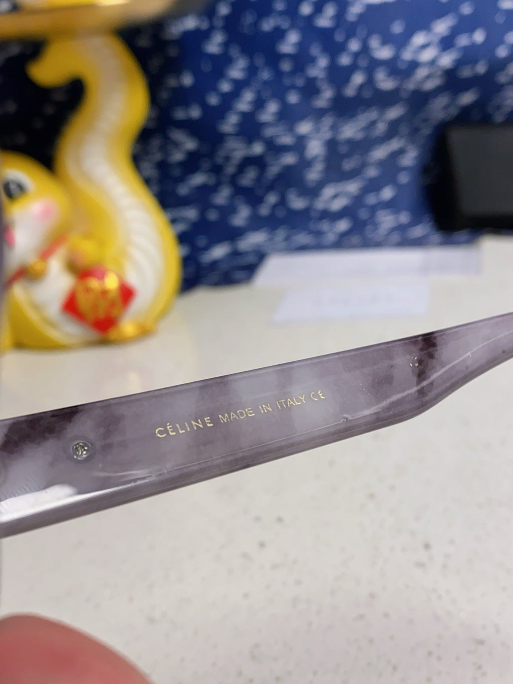 CELINE TRIOMPHE SUNGLASS 566217 IN MARBLED EFFECT ACETATE