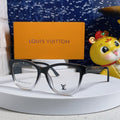 LOUIS VUITTON CAT EYE SUNGLASSES 570279 IN BLACK AND CLEAR ACETATE EMBOSSED LOGO
