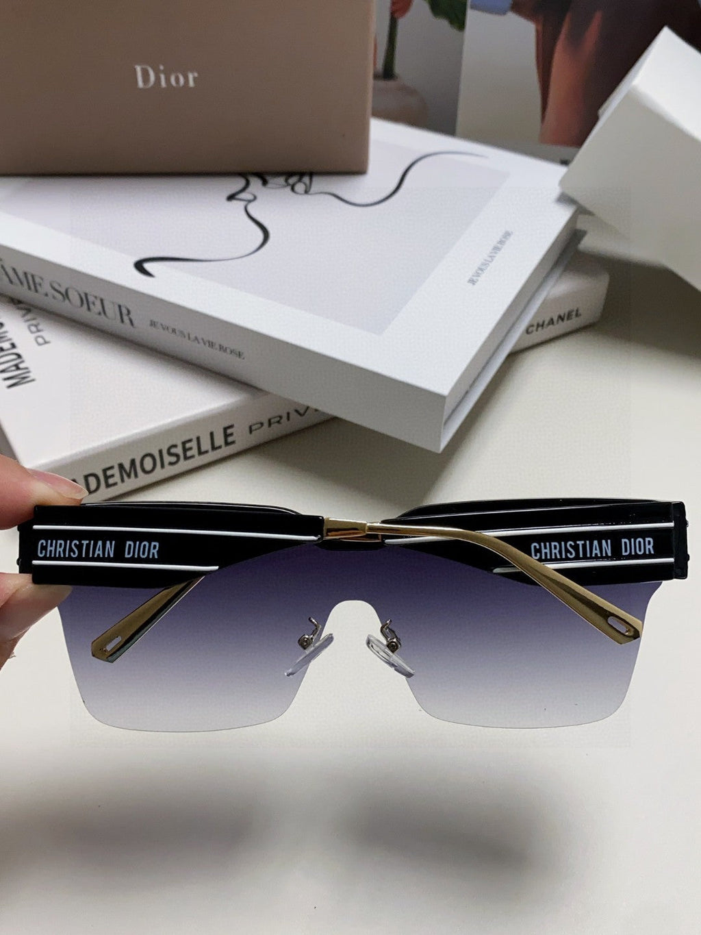 DIOR OBLIQUE SUNGLASS 571601 IN BLACK METAL