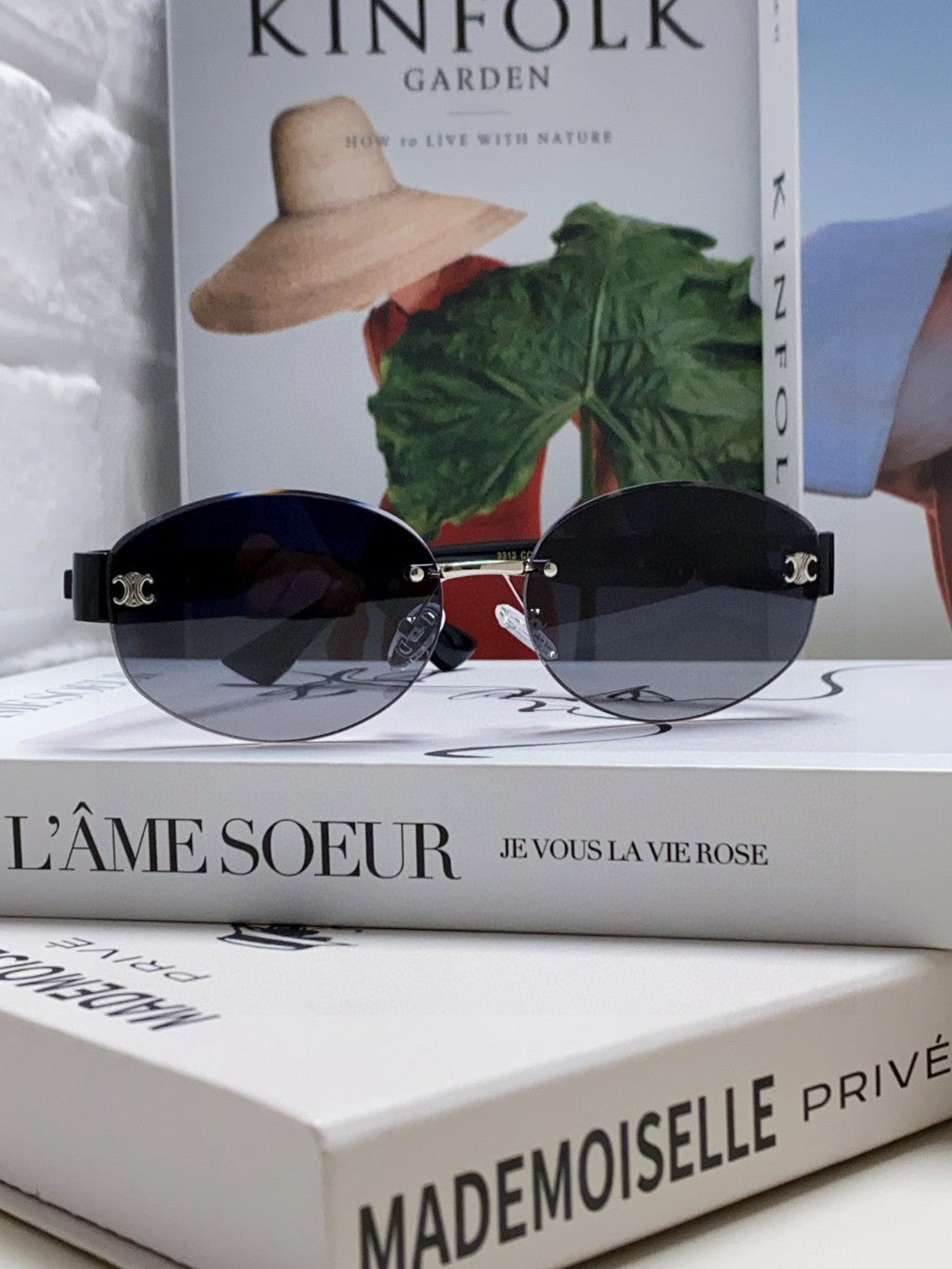 CELINE TRIOMPHE SUNGLASSES 573247 IN METAL GRADIENT SMOKE LENSES