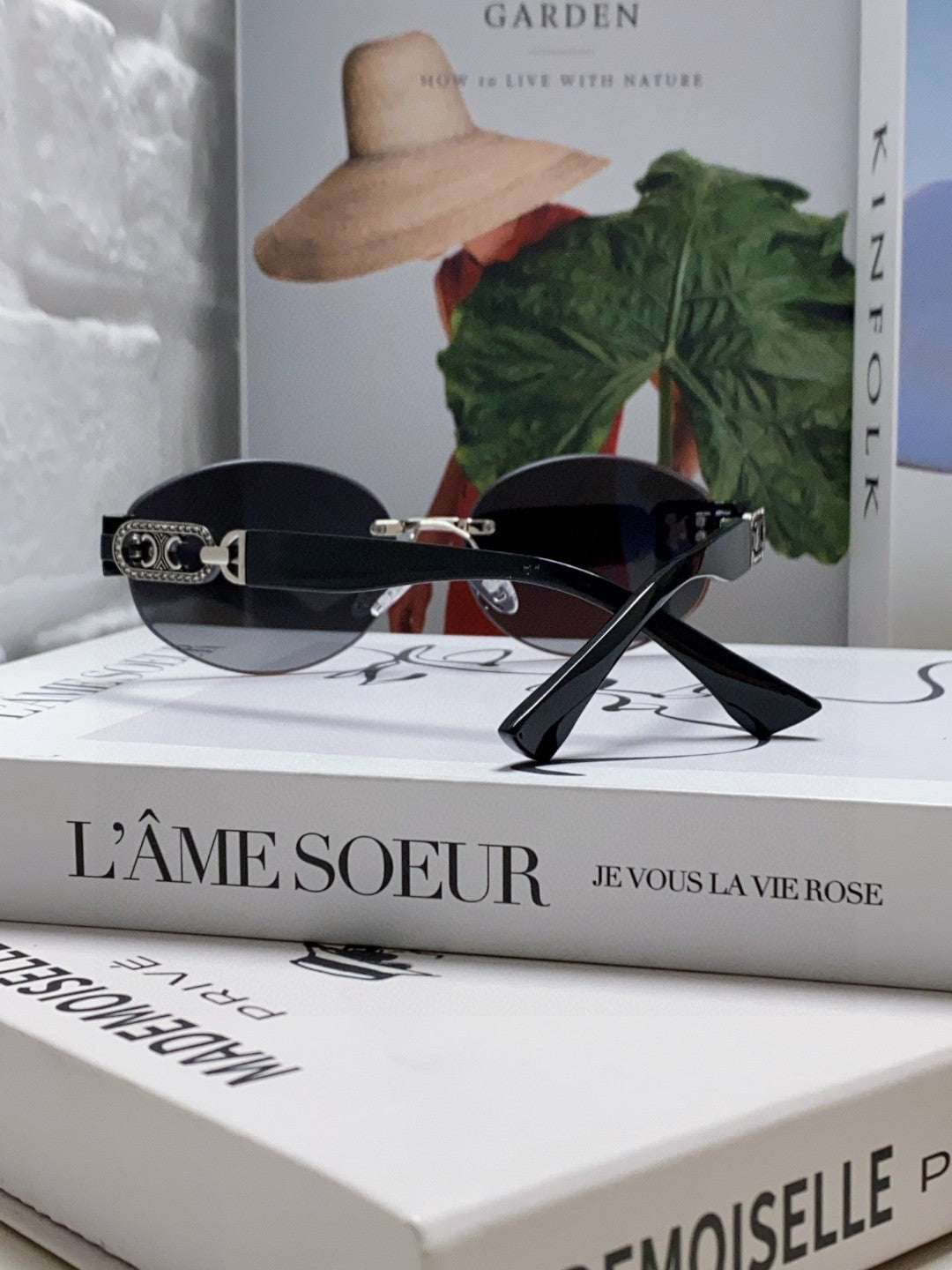 CELINE TRIOMPHE SUNGLASSES 573247 IN METAL GRADIENT SMOKE LENSES