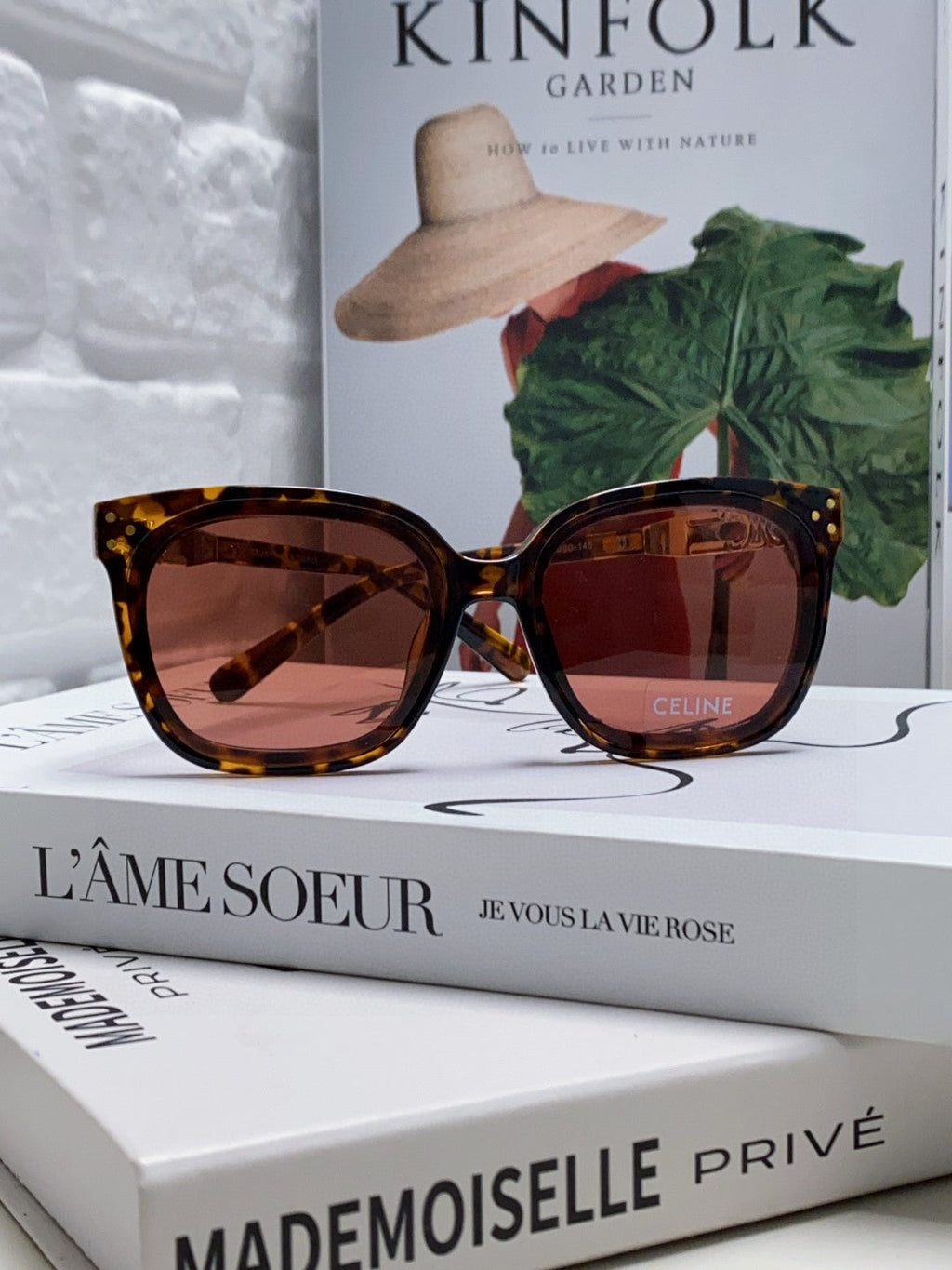 CELINE TRIOMPHE SUNGLASSES 573251 IN HAVANA ACETATE METAL LOGO