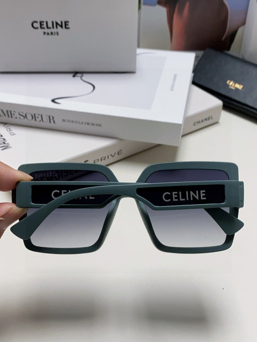 CELINE TRIOMPHE SUNGLASSES 573253 IN BABY BLUE ACETATE