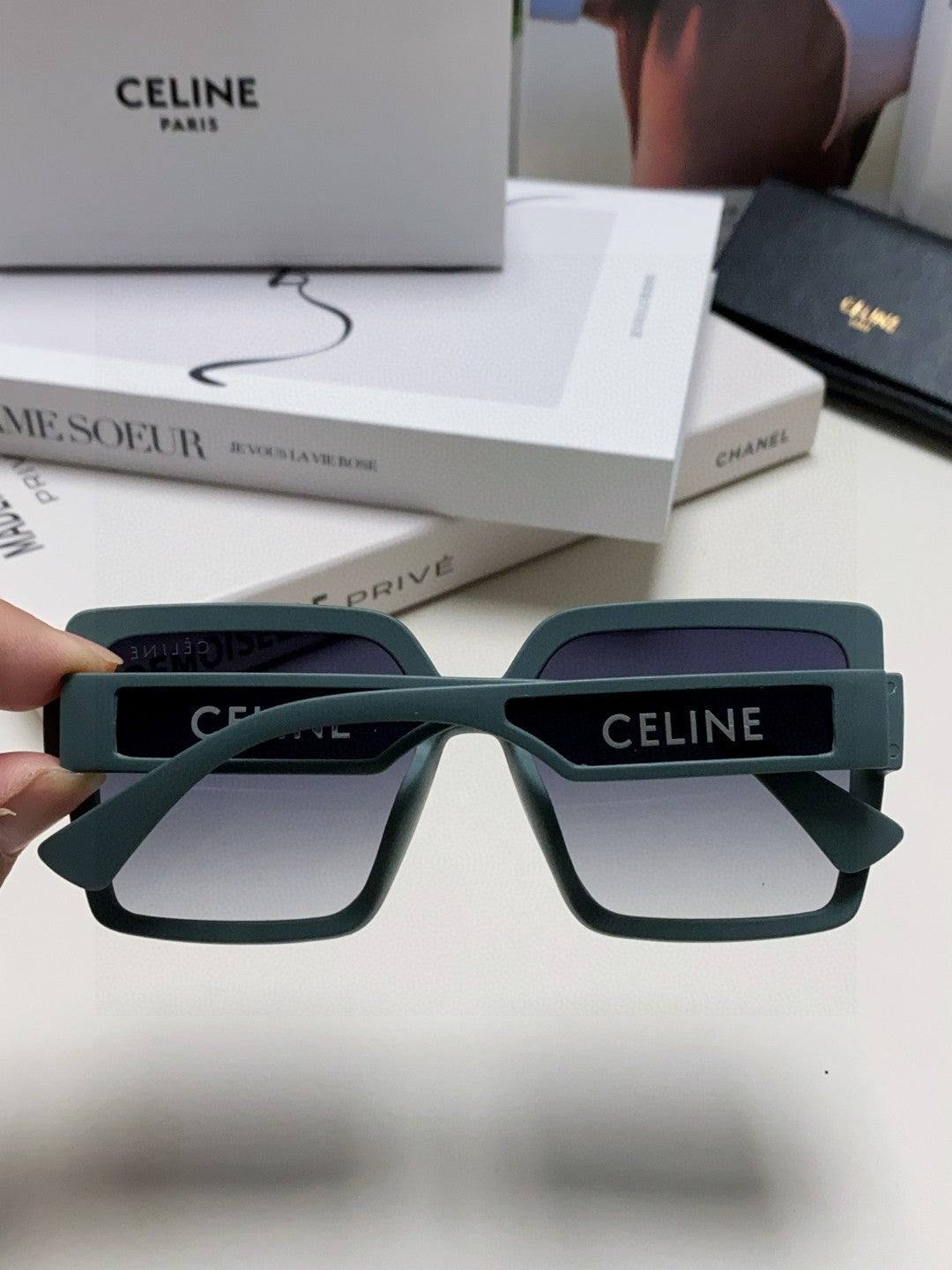 CELINE TRIOMPHE SUNGLASSES 573253 IN BABY BLUE ACETATE