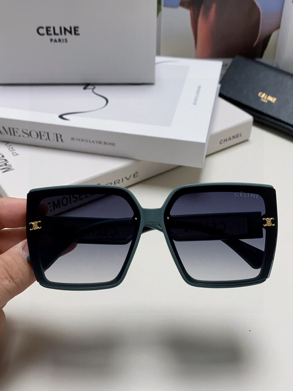CELINE TRIOMPHE SUNGLASSES 573253 IN BABY BLUE ACETATE