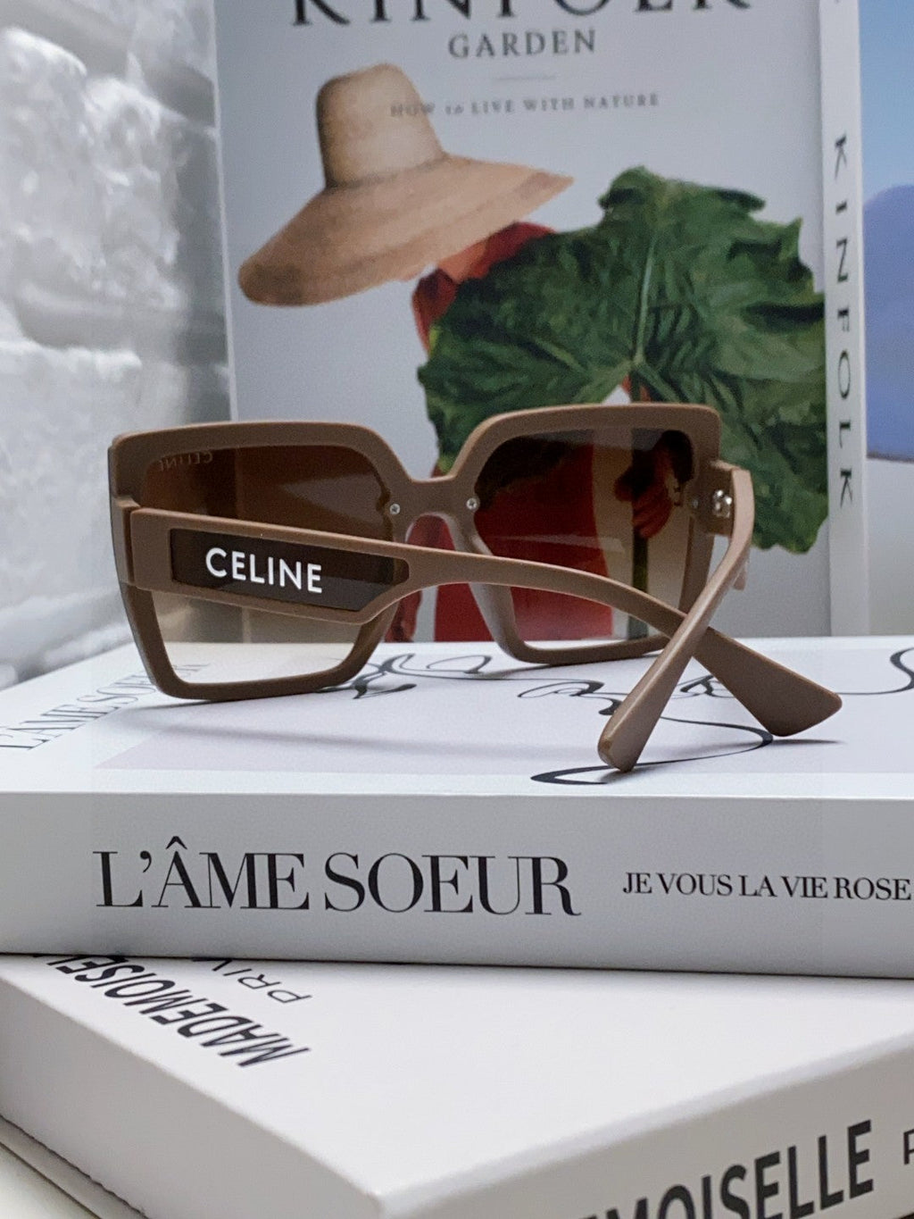 CELINE TRIOMPHE SUNGLASSES 573254 IN CAMEL ACETATE