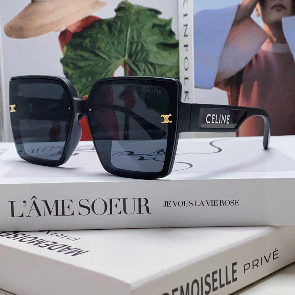 CELINE TRIOMPHE SUNGLASSES 573256 IN BLACK ACETATE