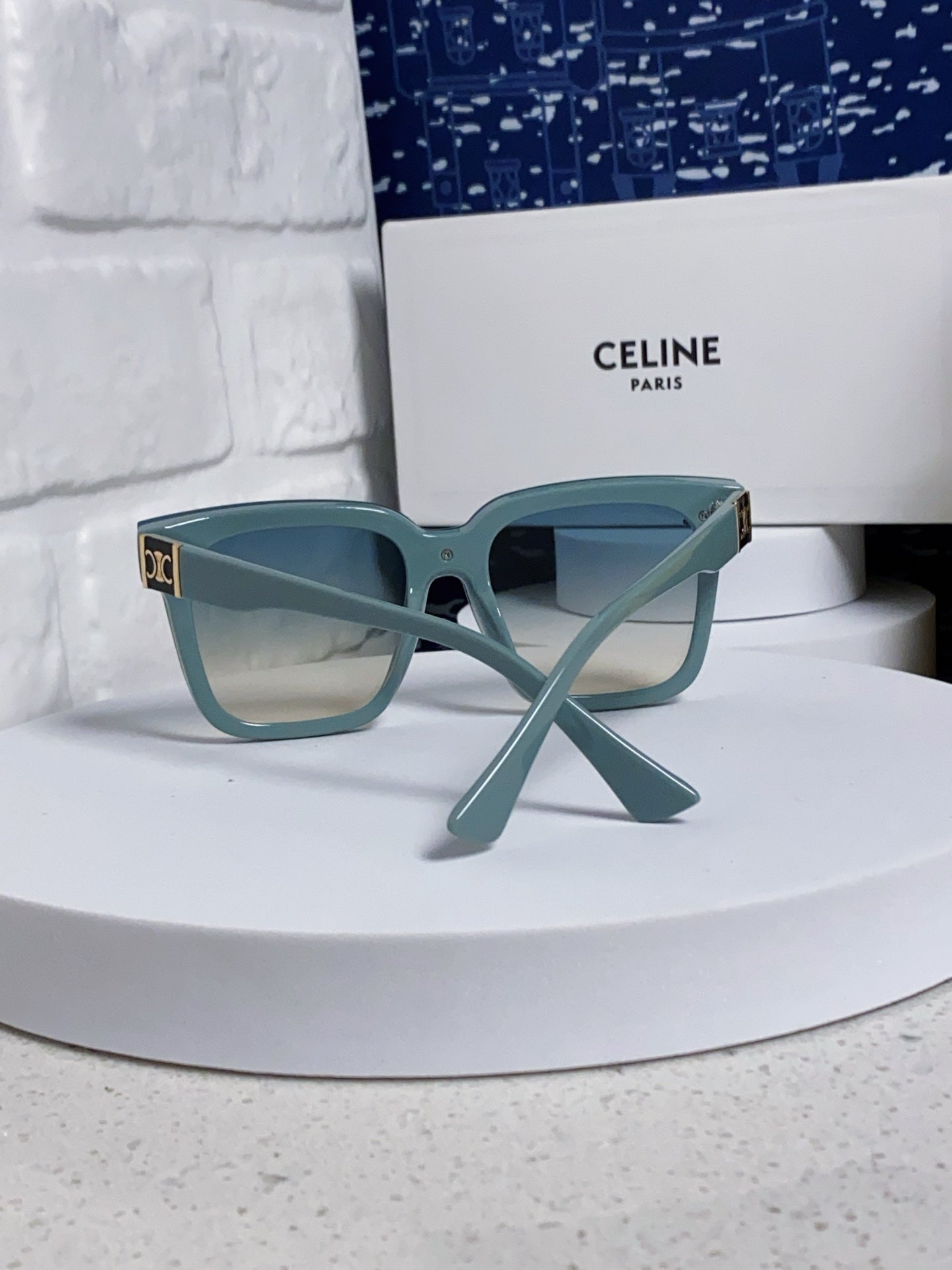 CELINE TRIOMPHE SUNGLASSES 548632 IN BABY BLUE ACETATE