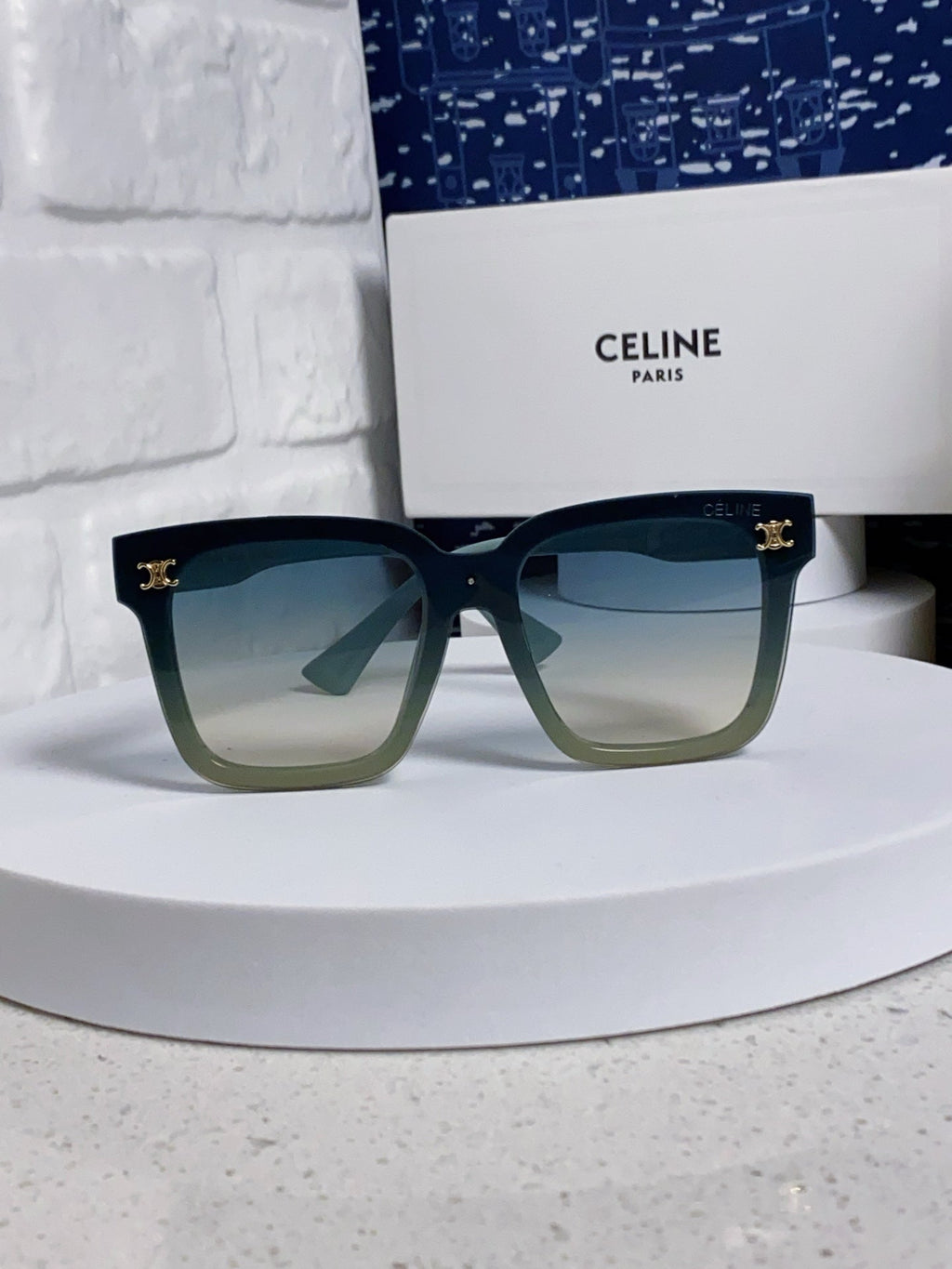 CELINE TRIOMPHE SUNGLASSES 548632 IN BABY BLUE ACETATE