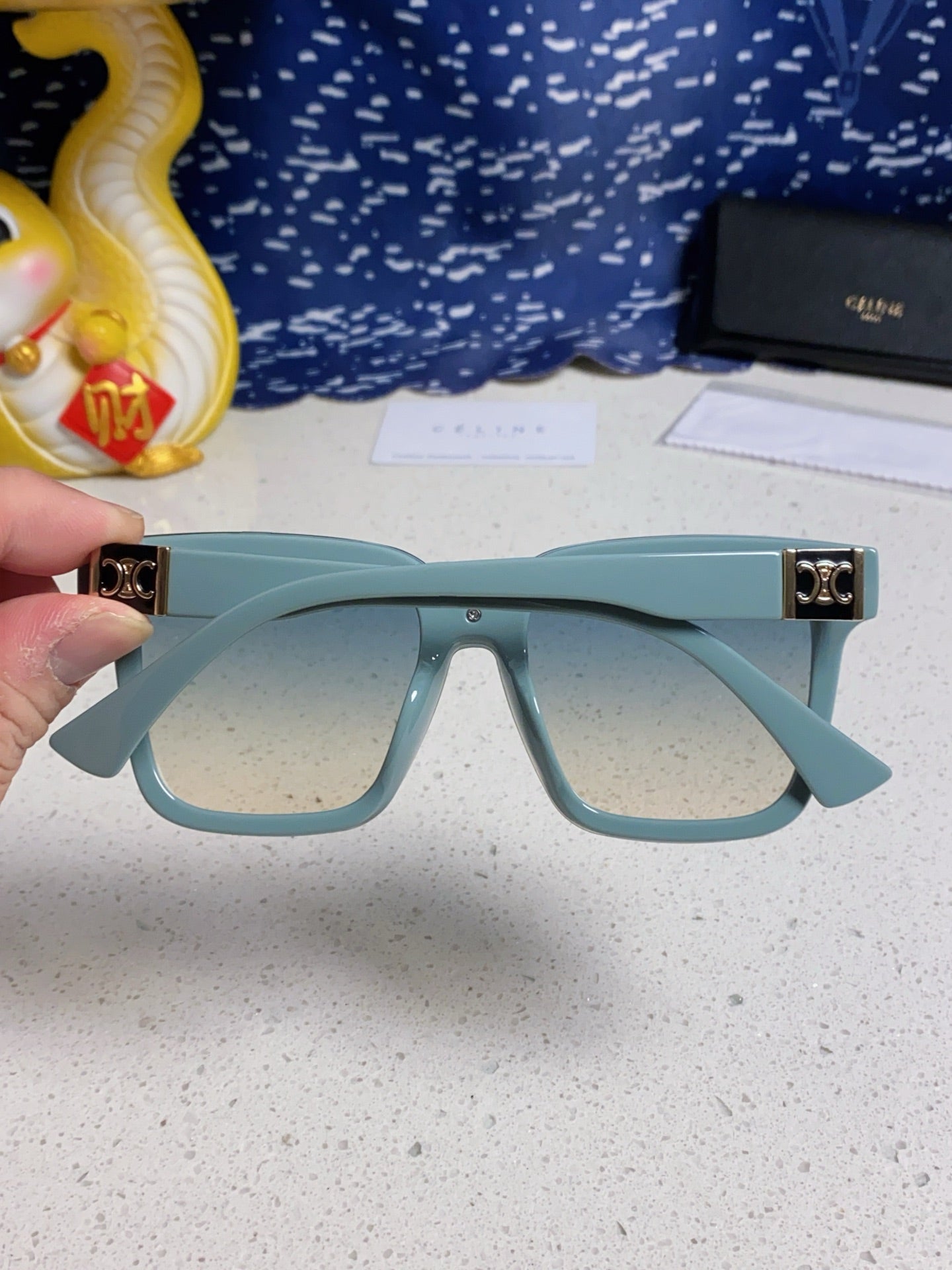 CELINE TRIOMPHE SUNGLASSES 548632 IN BABY BLUE ACETATE